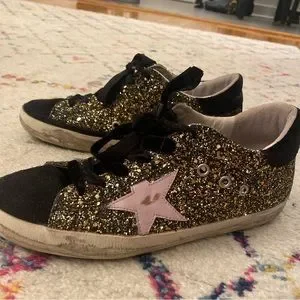 ★Golden Goose★ランニングブラシ ブラック クロッカー スター Golden Goose Superstar Black Snake Leather-Black Star